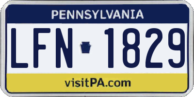 PA license plate LFN1829