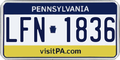 PA license plate LFN1836