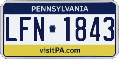 PA license plate LFN1843
