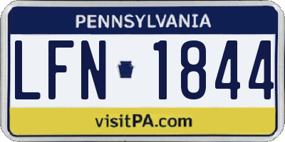 PA license plate LFN1844