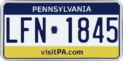 PA license plate LFN1845