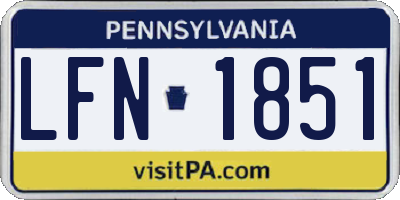 PA license plate LFN1851