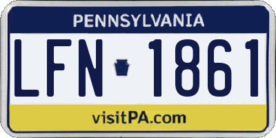 PA license plate LFN1861
