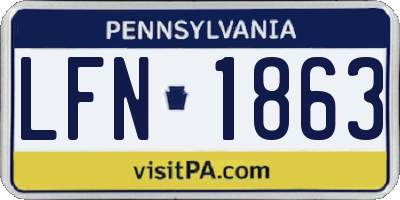 PA license plate LFN1863