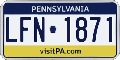 PA license plate LFN1871