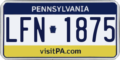PA license plate LFN1875