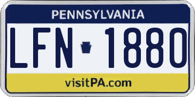PA license plate LFN1880