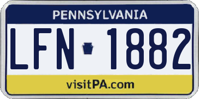 PA license plate LFN1882