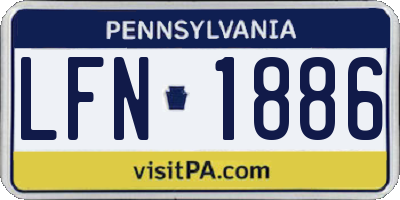 PA license plate LFN1886