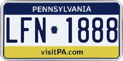 PA license plate LFN1888