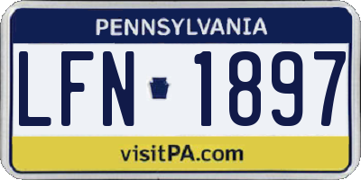 PA license plate LFN1897