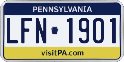 PA license plate LFN1901