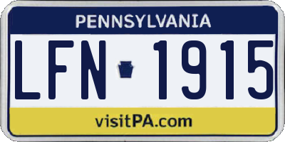 PA license plate LFN1915