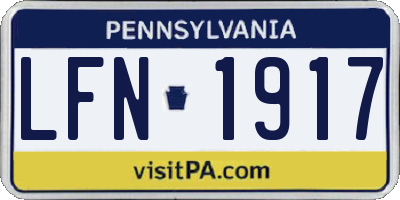 PA license plate LFN1917