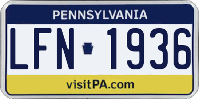 PA license plate LFN1936
