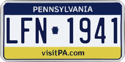 PA license plate LFN1941