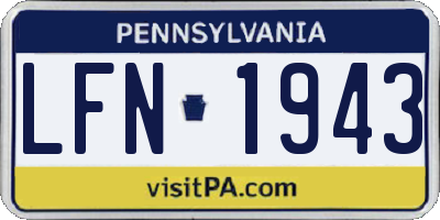 PA license plate LFN1943