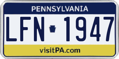 PA license plate LFN1947
