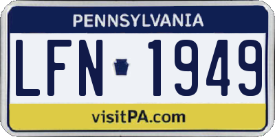 PA license plate LFN1949