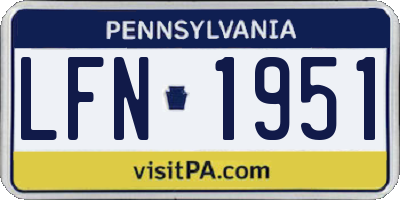 PA license plate LFN1951