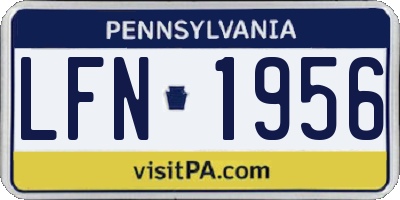 PA license plate LFN1956