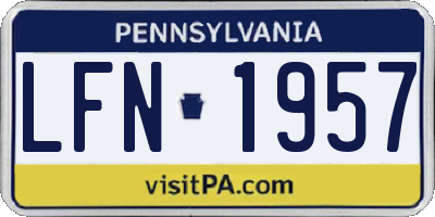 PA license plate LFN1957