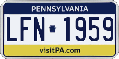 PA license plate LFN1959