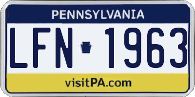 PA license plate LFN1963