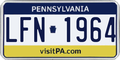 PA license plate LFN1964