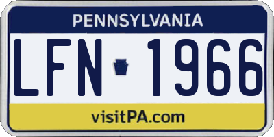 PA license plate LFN1966