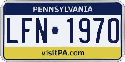 PA license plate LFN1970