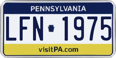 PA license plate LFN1975