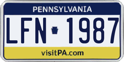 PA license plate LFN1987