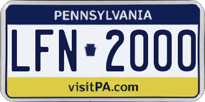 PA license plate LFN2000