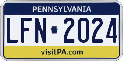 PA license plate LFN2024