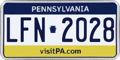 PA license plate LFN2028