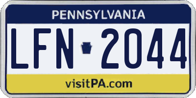 PA license plate LFN2044