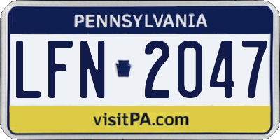 PA license plate LFN2047