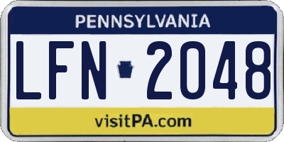PA license plate LFN2048