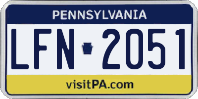 PA license plate LFN2051