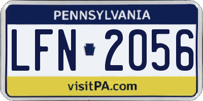 PA license plate LFN2056