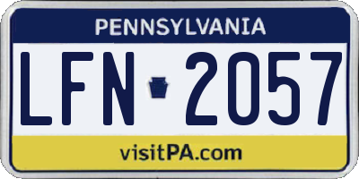 PA license plate LFN2057
