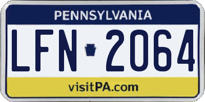 PA license plate LFN2064
