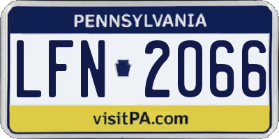 PA license plate LFN2066