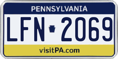 PA license plate LFN2069