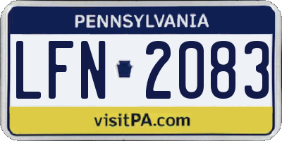 PA license plate LFN2083