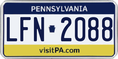 PA license plate LFN2088