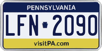 PA license plate LFN2090