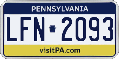 PA license plate LFN2093