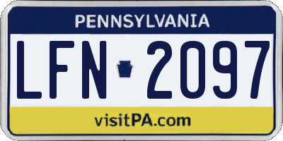 PA license plate LFN2097